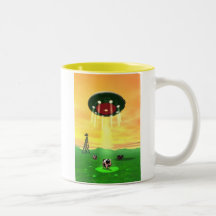 Taza cósmica de la abducción de la vaca