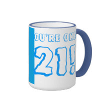 Taza de 21 cumpleaños (azul de cielo)