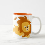 Taza de brinco del león del dibujo animado lindo