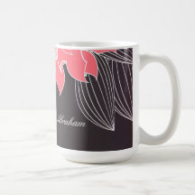 Taza de Brown azul del damasco del boda