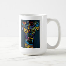 Taza de café abstracta del "galgo 2011" de Lara Ku