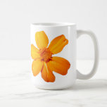 Taza de café anaranjada de la flor