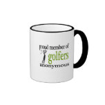 Taza de café anónima de los golfistas