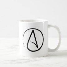 Taza de café atea del símbolo