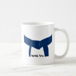 Taza de café azul marino de la correa de los artes