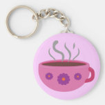 Taza de café caliente llavero personalizado