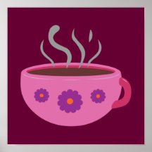 Taza de café caliente poster