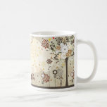 Taza de café caprichosa de los pájaros de las flor