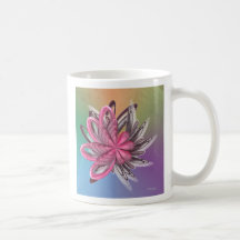 taza de café con las ilustraciones del fractal