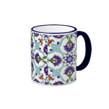 Taza de café de la flor del mosaico
