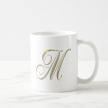 Taza de café de la inicial del monograma de M