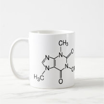 Taza de café de la molécula del cafeína