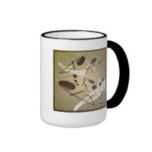 Taza de café de la música que cae