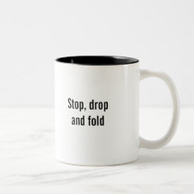 Taza de café de la "parada, del descenso y del dob
