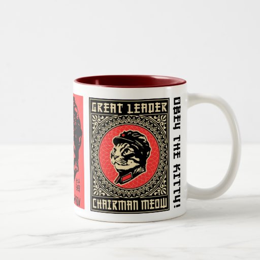 Taza de café de la propaganda del maullido del pre