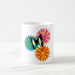 Taza de café de las flores de mariposa tazas