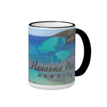 Taza de café de los pescados del loro de Hawaii