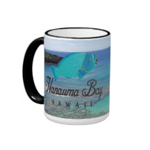 Taza de café de los pescados del loro de Hawaii