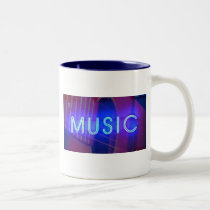 Taza de café de neón de la música tazas