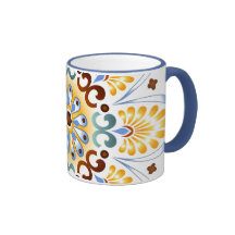 Taza de café de oro de la mandala