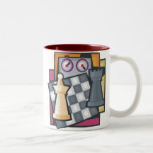 Taza de café del ajedrez