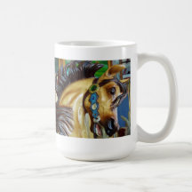 Taza de café del caballo del carrusel