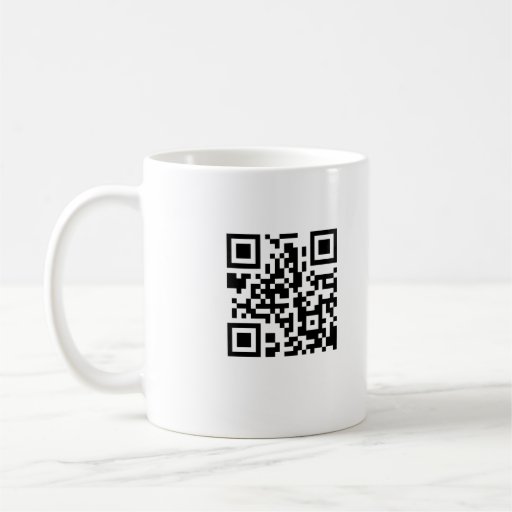 Taza de café del código de QR