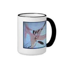 Taza de café del "puré electrónico" de la música
