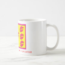 Taza de café del tortazo del labio
