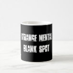 Taza de café en blanco mental extraña del aa del p