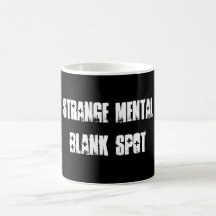 Taza de café en blanco mental extraña del aa del p