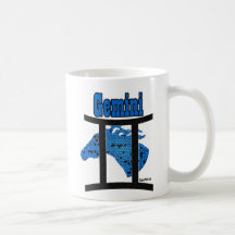 Taza de café equina del zodiaco de los géminis