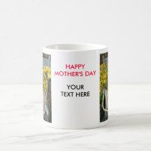 Taza de café FELIZ de la flor del DÍA de MADRE