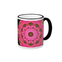 Taza de café floral abstracta