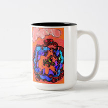 taza de café interesante y única y colorida