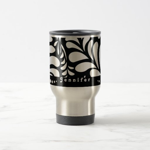 Taza de café negra personalizada MOD del viaje de 