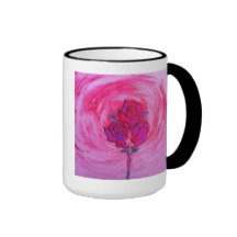 Taza de café retra de los rosas