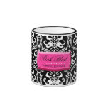 taza de café rosada de 311-Elegant BlastDamask