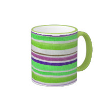 Taza de cerámica rayada