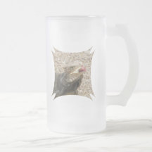 Taza de cerveza helada lengua del lagarto