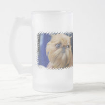 Taza de cerveza helada perro de Bruselas Griffon