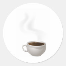 Taza de cocer el café al vapor etiquetas  