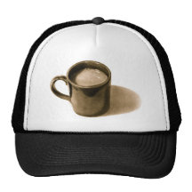 TAZA DE COFFE: REALISMO DEL LÁPIZ: SEPIA GORROS BORDADOS