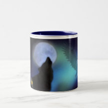 Taza de consumición del lobo, de Eagle, de la luna