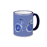 taza de doble cara de la bici azul grande
