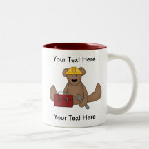 Taza de encargo de la construcción del oso - perso