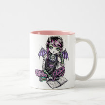 Taza de hadas del arte de la colegiala de Emo del 