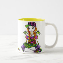 Taza de hadas del arte del arco iris del Punky de 