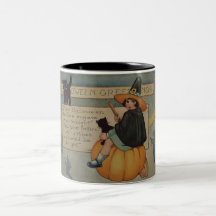 taza de Halloween del vintage