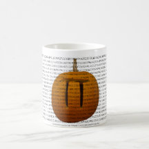Taza de la calabaza pi con los dígitos